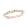 Thumbnail Image 1 of Lab-Created Pink Opal Anniversary Band in 10K Rose Gold