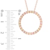 Thumbnail Image 2 of Lab-Created Pink Opal Circle Pendant in Sterling Silver with 18K Rose Gold Plate