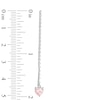 Thumbnail Image 2 of Heart-Shaped Lab-Created Pink Sapphire Chain Drop Earrings in Sterling Silver