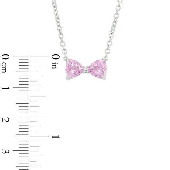 6.0mm Trillion-Cut Lab-Created Pink and White Sapphire Bow