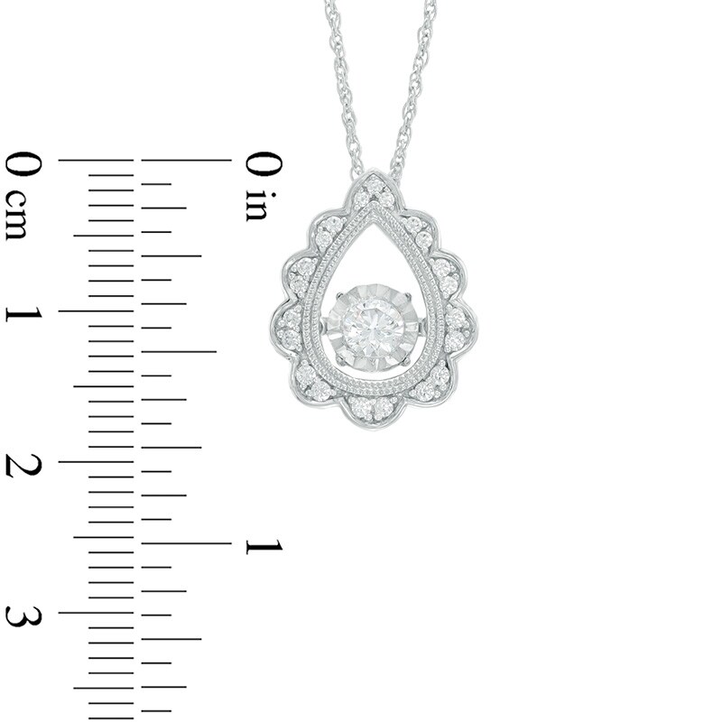 Unstoppable Love™ 3/8 CT. T.W. Diamond Vintage-Style Teardrop Pendant in 10K White Gold