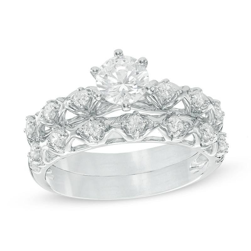 1 CT. T.W. Diamond Bridal Set in 10K White Gold