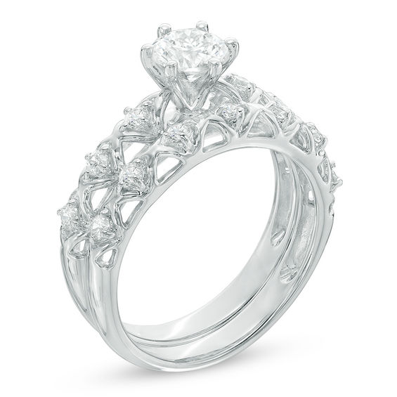 1 CT. T.w. Diamond Bridal Set in 10K White Gold
