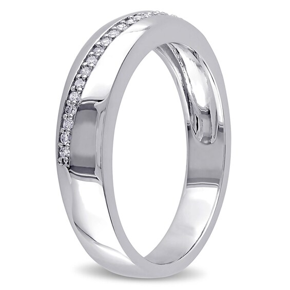 1/10 CT. T.w. Diamond Slant Band in Sterling Silver
