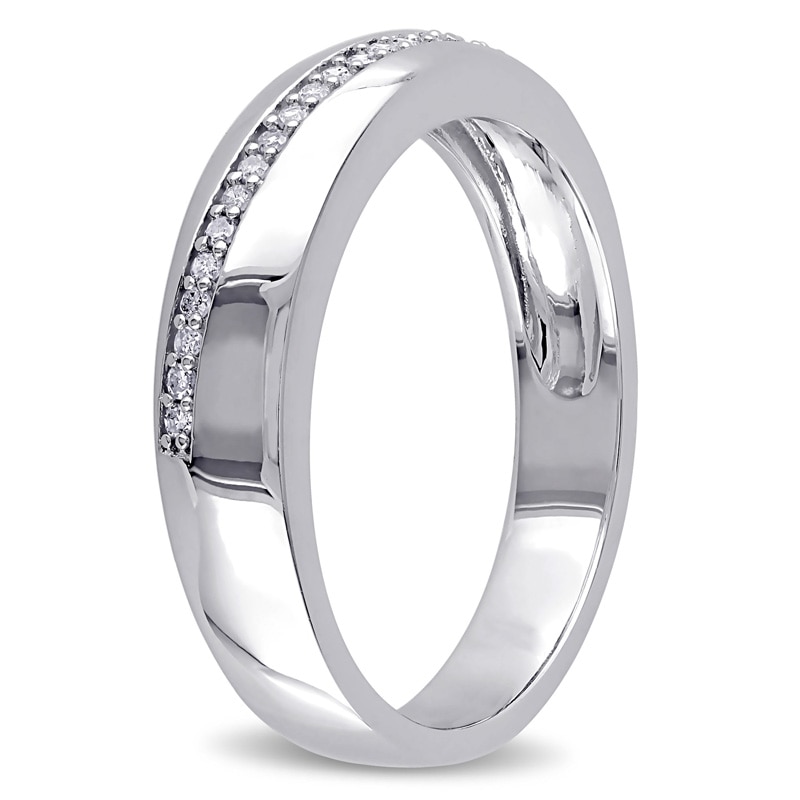 Main Image 2 of 1/10 CT. T.W. Diamond Slant Band in Sterling Silver