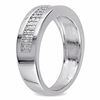 Thumbnail Image 2 of 1/10 CT. T.W. Diamond Double Row Band in Sterling Silver