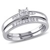 Thumbnail Image 1 of 1/6 CT. T.W. Quad Princess-Cut Diamond Bridal Set in Sterling Silver