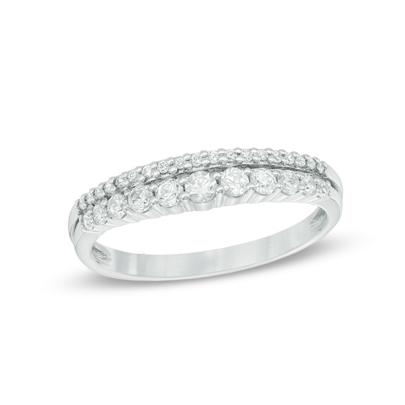 Main Image 1 of 3/8 CT. T.W. Diamond Two Row Anniversary Band in 14K White Gold