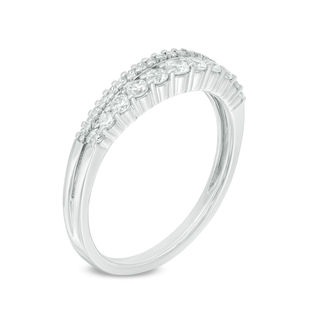 3/8 CT. T.W. Diamond Two Row Anniversary Band in 14K White Gold | Zales