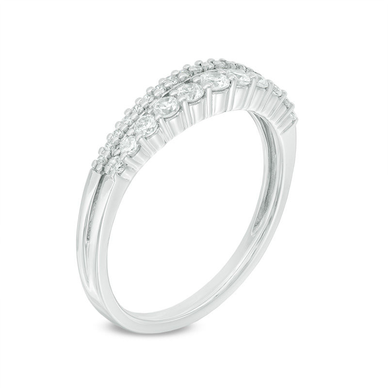 Main Image 2 of 3/8 CT. T.W. Diamond Two Row Anniversary Band in 14K White Gold