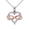 Thumbnail Image 0 of 1/10 CT. T.W. Diamond Sideways Infinity Heart Pendant in Sterling Silver with Rose Rhodium Plating