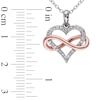 Thumbnail Image 2 of 1/10 CT. T.W. Diamond Sideways Infinity Heart Pendant in Sterling Silver with Rose Rhodium Plating