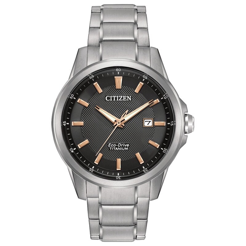 Men's Citizen Eco-Drive® Titanium Watch with Black Dial (Model: AW1490-50E)