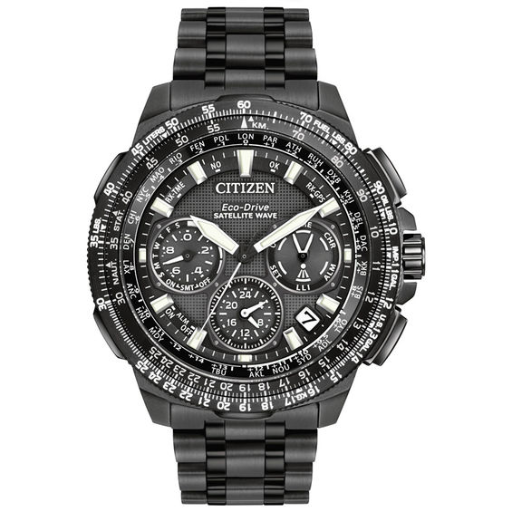 Menâs Citizen Eco-DriveÂ® Promaster Navihawk Satellite Wave Chronograph Watch with Black Dial (Model: Cc9025-85E)