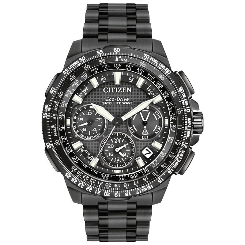 Men’s Citizen Eco-Drive® Promaster Navihawk Satellite Wave Chronograph Watch with Black Dial (Model: CC9025-85E)