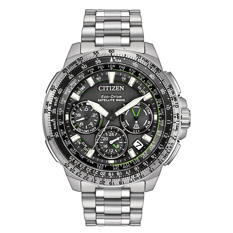Men’s Citizen Eco-Drive® Promaster Navihawk Satellite Wave Chronograph Watch with Grey Dial (Model: CC9030-51E)