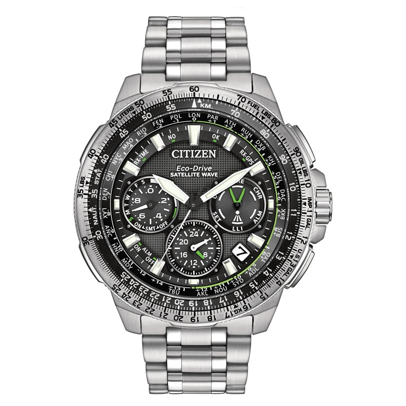 Main Image 1 of Men’s Citizen Eco-Drive® Promaster Navihawk Satellite Wave Chronograph Watch with Grey Dial (Model: CC9030-51E)
