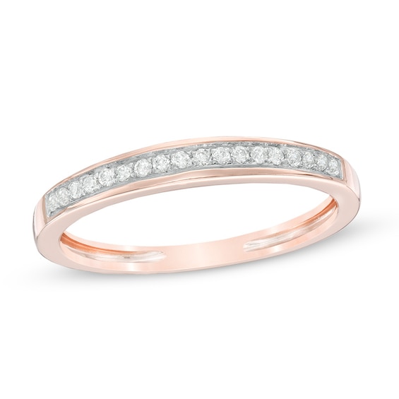 1/15 CT. T.w. Diamond Channel Anniversary Band in 10K Rose Gold