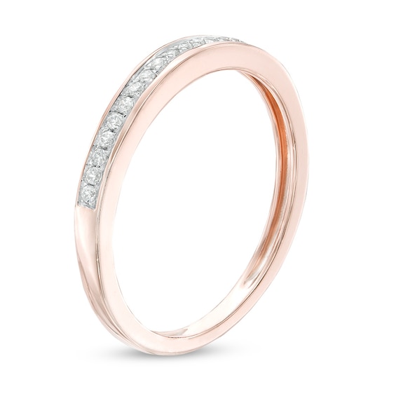 1/15 CT. T.w. Diamond Channel Anniversary Band in 10K Rose Gold