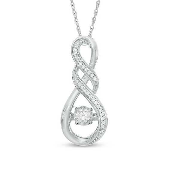 0.18 CT. T.w. Diamond Double Cascading Infinity Pendant in 10K White Gold