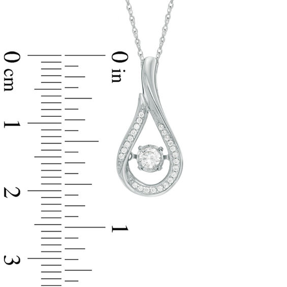 1/5 CT. T.w. Diamond Flame Pendant in 10K White Gold