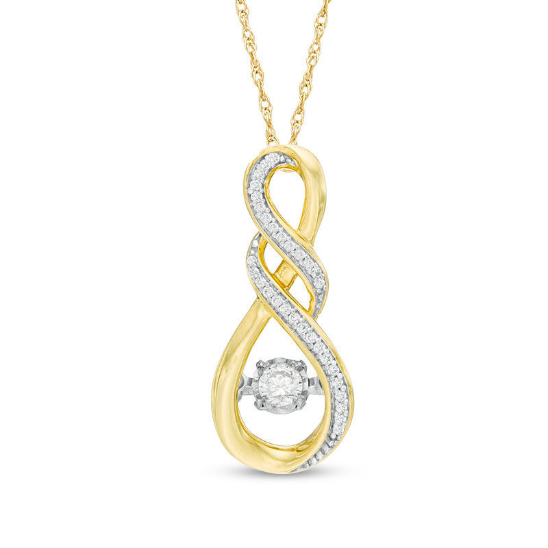 1/5 CT. T.W. Diamond Cascading Infinity Pendant in 10K Gold