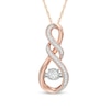 Thumbnail Image 0 of 0.18 CT. T.W. Diamond Cascading Infinity Pendant in 10K Rose Gold