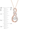 Thumbnail Image 1 of 0.18 CT. T.W. Diamond Cascading Infinity Pendant in 10K Rose Gold