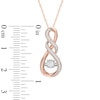 Thumbnail Image 2 of 0.18 CT. T.W. Diamond Cascading Infinity Pendant in 10K Rose Gold