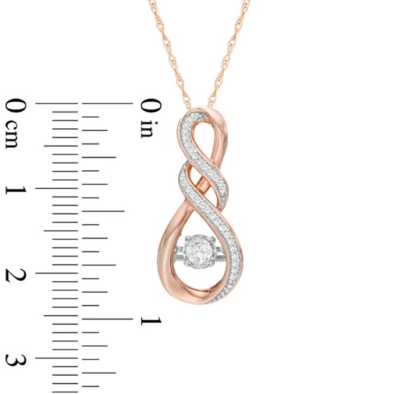 0.18 CT. T.w. Diamond Cascading Infinity Pendant in 10K Rose Gold