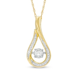 1/5 CT. T.W. Diamond Flame Pendant in 10K Gold