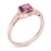 Thumbnail Image 2 of 6.0mm Cushion-Cut Rhodolite Garnet and Diamond Accent Ring in 10K Rose Gold