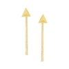 Thumbnail Image 1 of Triangle Stud Earrings with Chain Dangle in 10K Gold