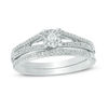 Thumbnail Image 0 of 1/5 CT. T.W. Diamond Split Shank Bridal Set in 10K White Gold