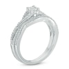 Thumbnail Image 1 of 1/5 CT. T.W. Diamond Crossover Bridal Set in 10K White Gold