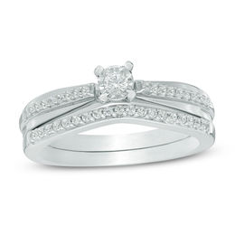 1/4 CT. T.W. Diamond Bridal Set in Sterling Silver