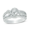 Thumbnail Image 0 of 1/4 CT. T.W. Diamond Twist Crossover Bridal Set in Sterling Silver