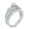 Thumbnail Image 1 of 1/4 CT. T.W. Diamond Twist Crossover Bridal Set in Sterling Silver