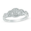 Thumbnail Image 0 of 1/4 CT. T.W. Diamond Frame Infinity and Celtic Knot Promise Ring in 10K White Gold