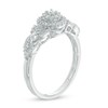 Thumbnail Image 1 of 1/4 CT. T.W. Diamond Frame Infinity and Celtic Knot Promise Ring in 10K White Gold