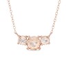 Thumbnail Image 1 of Morganite Three Stone Necklace in 10K Rose Gold
