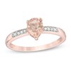 Thumbnail Image 1 of Pear-Shaped Morganite and Diamond Accent Ring in 10K Rose Gold
