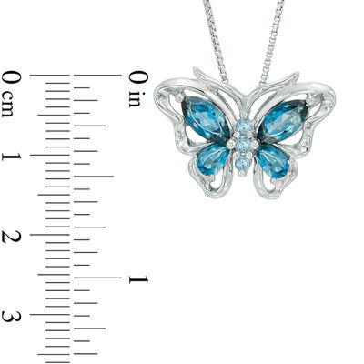 Mini London Blue Topaz Butterfly Necklace With Diamonds | KAMARIA | Wolf &  Badger