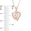 Thumbnail Image 2 of Pear-Shaped Morganite and Lab-Created White Sapphire Heart Pendant in Sterling Silver with 14K Rose Gold Plate