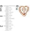 Thumbnail Image 2 of Pear-Shaped Morganite and Lab-Created White Sapphire Heart Stud Earrings in Sterling Silver with 14K Rose Gold Plate
