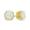 Thumbnail Image 1 of 6.0mm Lab-Created Opal Solitaire Stud Earrings in 10K Gold