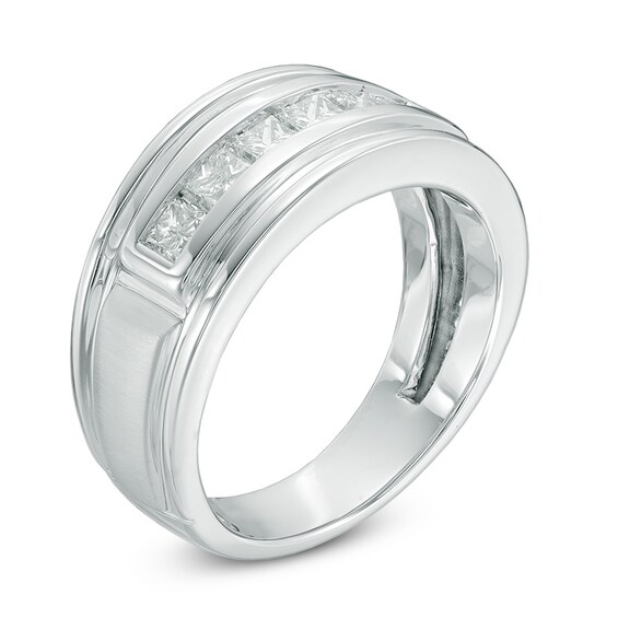 1-1/2 CT. T.w. Square-Cut Diamond Band in 10K White Gold