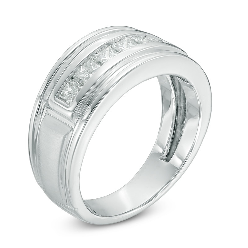 Main Image 2 of 1-1/2 CT. T.W. Square-Cut Diamond Band in 10K White Gold