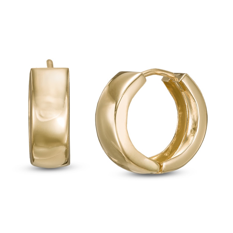 Main Image 1 of Huggie Hoop Earrings in 14K Gold