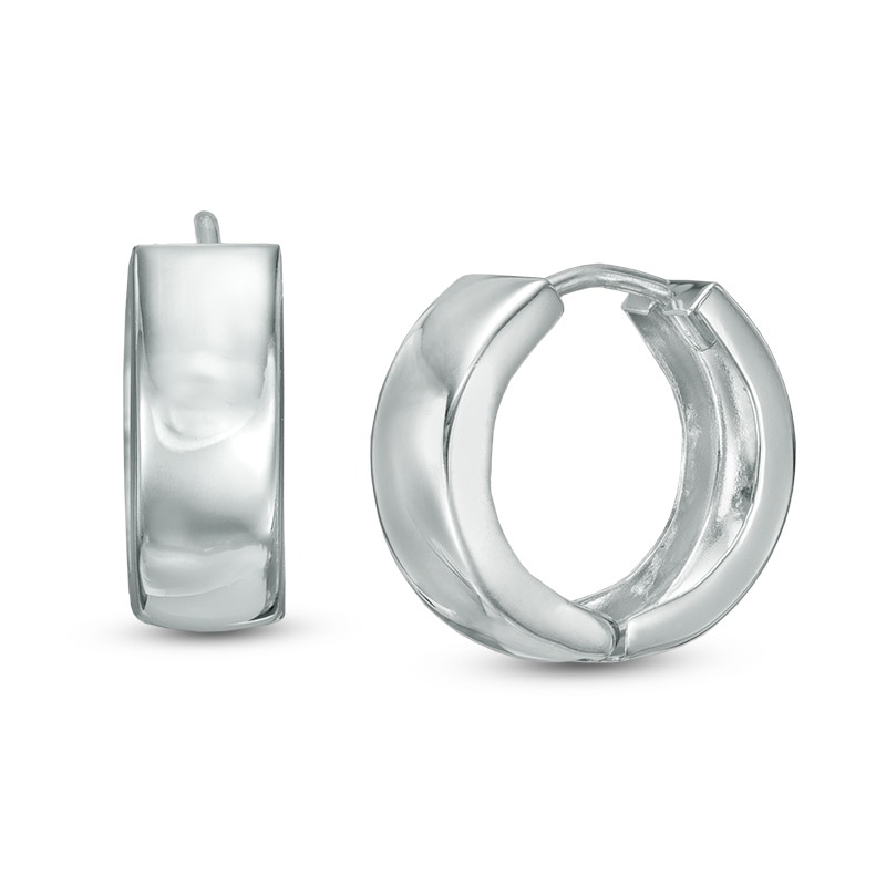 18kt white gold Love Letter A hoop earring